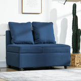 Linen Fabric 1 Seater Sofa Bed 98cm Wide With 2 Pillows - Velmora