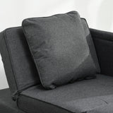 Linen Fabric 1 Seater Sofa Bed 98cm Wide With 2 Pillows - Velmora