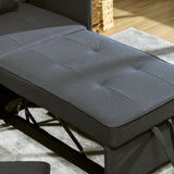 Linen Fabric 1 Seater Sofa Bed 98cm Wide With 2 Pillows - Velmora