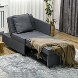 Linen Fabric 1 Seater Sofa Bed 98cm Wide With 2 Pillows - Velmora