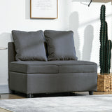 Linen Fabric 1 Seater Sofa Bed 98cm Wide With 2 Pillows - Velmora