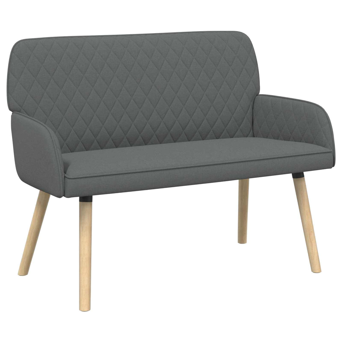 Linen Fabric 2 Seater Sofa 115cm Wide With Wooden Legs - Vantage Home