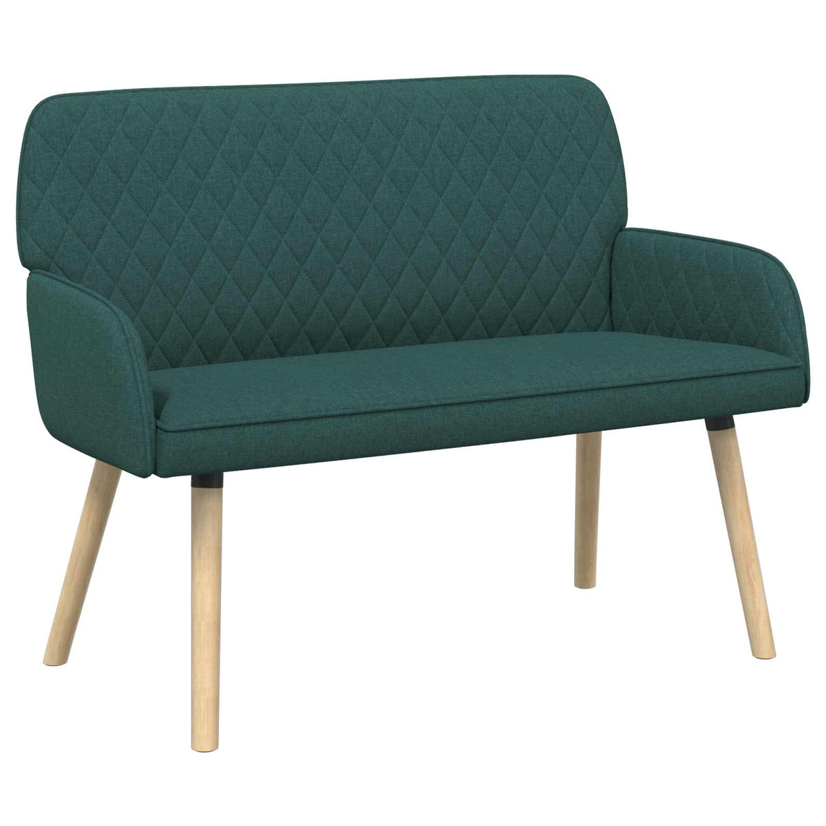 Linen Fabric 2 Seater Sofa 115cm Wide With Wooden Legs - Vantage Home