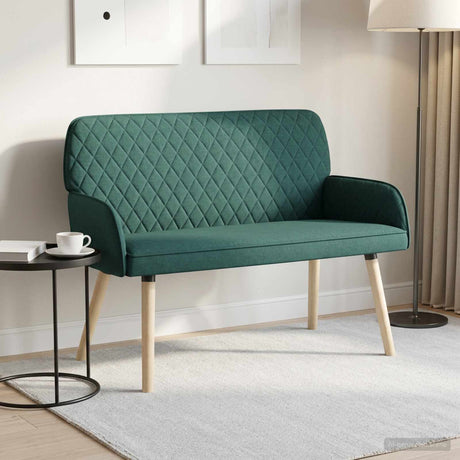 Linen Fabric 2 Seater Sofa 115cm Wide With Wooden Legs - Vantage Home