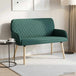 Linen Fabric 2 Seater Sofa 115cm Wide With Wooden Legs - Vantage Home