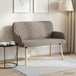 Linen Fabric 2 Seater Sofa 115cm Wide With Wooden Legs - Vantage Home