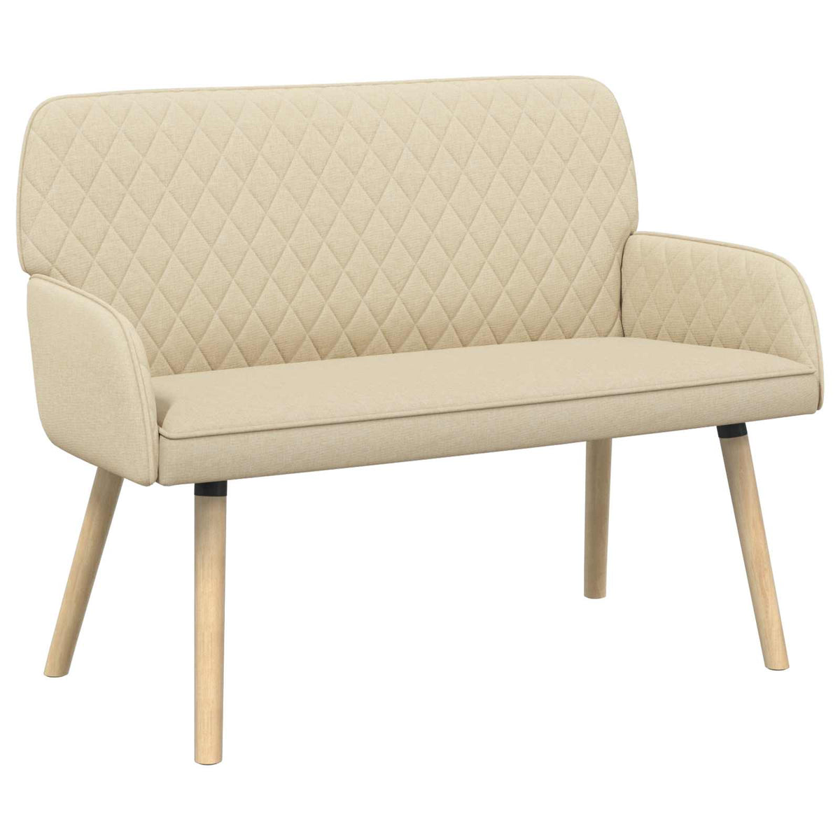 Linen Fabric 2 Seater Sofa 115cm Wide With Wooden Legs - Vantage Home