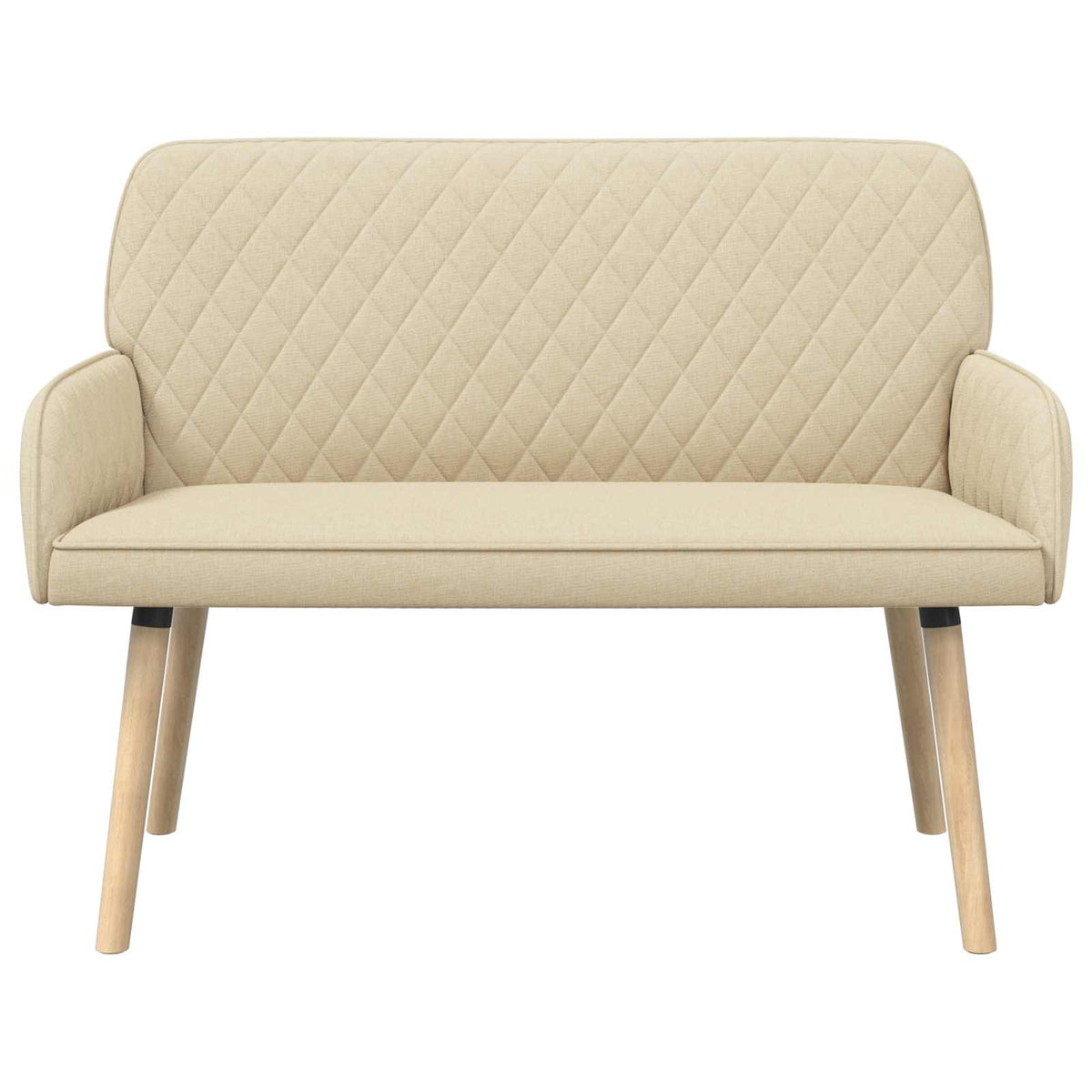 Linen Fabric 2 Seater Sofa 115cm Wide With Wooden Legs - Vantage Home