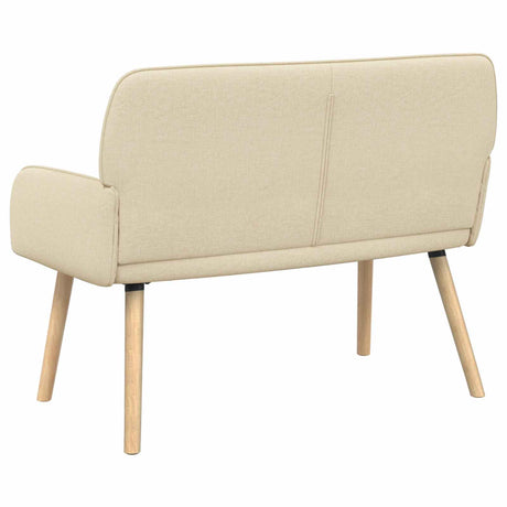 Linen Fabric 2 Seater Sofa 115cm Wide With Wooden Legs - Vantage Home