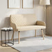 Linen Fabric 2 Seater Sofa 115cm Wide With Wooden Legs - Vantage Home