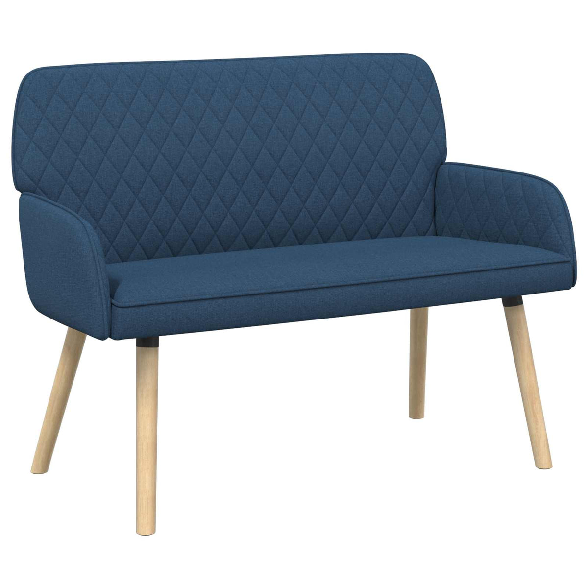 Linen Fabric 2 Seater Sofa 115cm Wide With Wooden Legs - Vantage Home