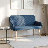 Linen Fabric 2 Seater Sofa 115cm Wide With Wooden Legs - Vantage Home