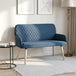 Linen Fabric 2 Seater Sofa 115cm Wide With Wooden Legs - Vantage Home