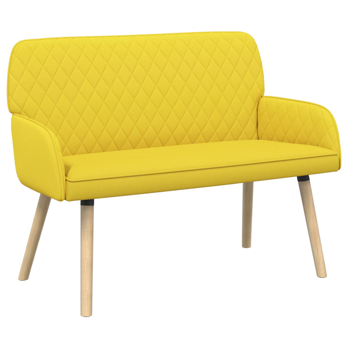 Linen Fabric 2 Seater Sofa 115cm Wide With Wooden Legs - Vantage Home