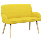 Linen Fabric 2 Seater Sofa 115cm Wide With Wooden Legs - Vantage Home