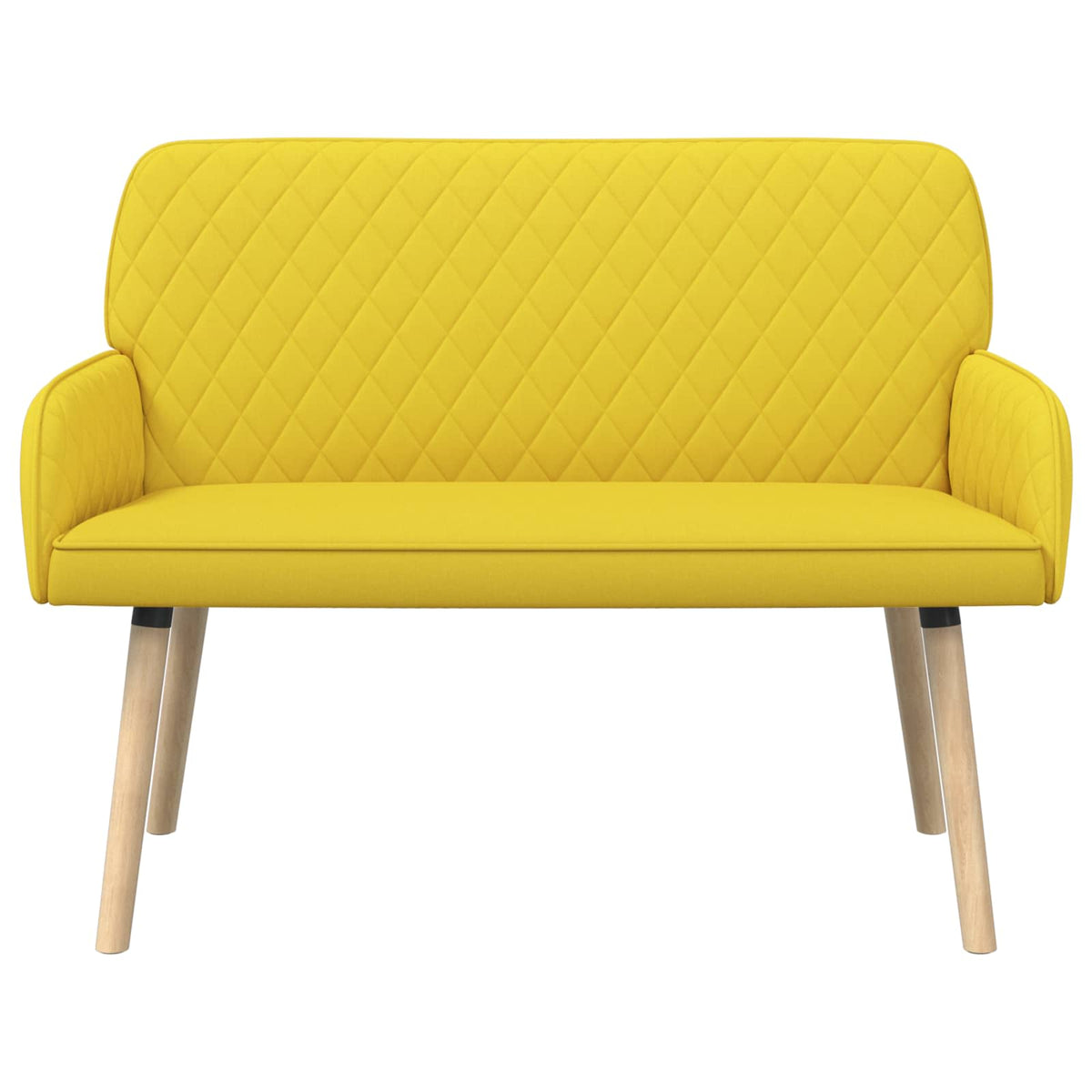 Linen Fabric 2 Seater Sofa 115cm Wide With Wooden Legs - Vantage Home