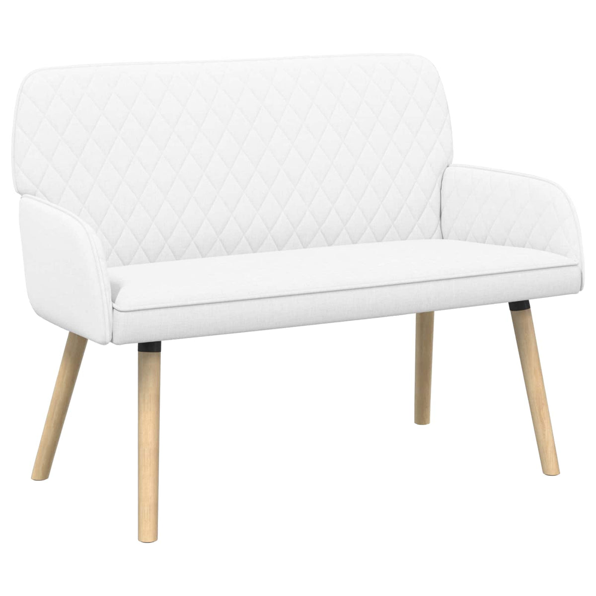 Linen Fabric 2 Seater Sofa 115cm Wide With Wooden Legs - Vantage Home