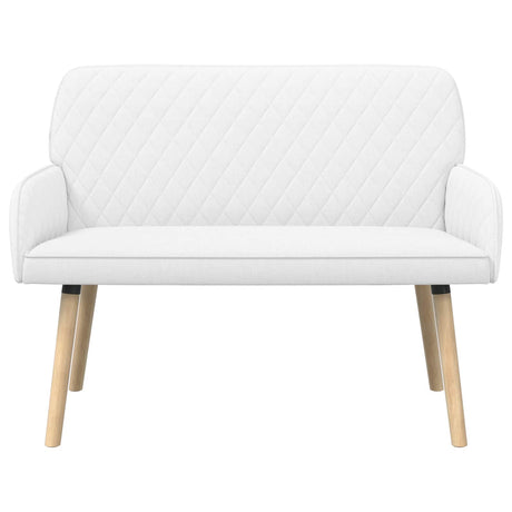 Linen Fabric 2 Seater Sofa 115cm Wide With Wooden Legs - Vantage Home