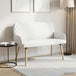 Linen Fabric 2 Seater Sofa 115cm Wide With Wooden Legs - Vantage Home