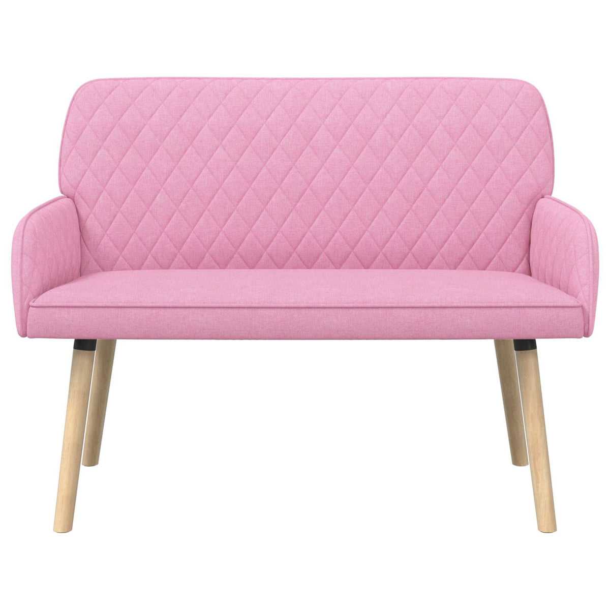 Linen Fabric 2 Seater Sofa 115cm Wide With Wooden Legs - Vantage Home