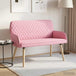 Linen Fabric 2 Seater Sofa 115cm Wide With Wooden Legs - Vantage Home