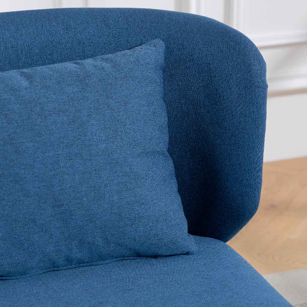 Linen Fabric 2 Seater Sofa 117cm Wide With Metal Legs - Velmora