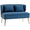 Linen Fabric 2 Seater Sofa 117cm Wide With Metal Legs - Velmora