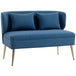 Linen Fabric 2 Seater Sofa 117cm Wide With Metal Legs - Velmora