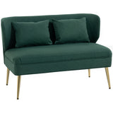 Linen Fabric 2 Seater Sofa 117cm Wide With Metal Legs - Velmora