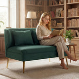 Linen Fabric 2 Seater Sofa 117cm Wide With Metal Legs - Velmora