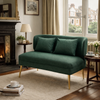 Linen Fabric 2 Seater Sofa 117cm Wide With Metal Legs - Velmora