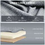 Linen Fabric 2 Seater Sofa 117cm Wide With Metal Legs - Velmora
