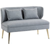 Linen Fabric 2 Seater Sofa 117cm Wide With Metal Legs - Velmora