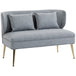 Linen Fabric 2 Seater Sofa 117cm Wide With Metal Legs - Velmora
