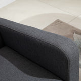 Linen Fabric 2 Seater Sofa 122cm Wide With Wooden Legs - Velmora