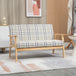 Linen Fabric 2 Seater Sofa 124cm Wide With Wooden Frame - Velmora