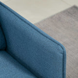 Linen Fabric 2 Seater Sofa 139cm Wide With Steel Legs - Velmora
