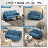 Linen Fabric 2 Seater Sofa 139cm Wide With Steel Legs - Velmora