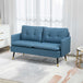 Linen Fabric 2 Seater Sofa 139cm Wide With Steel Legs - Velmora