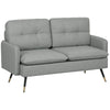 Linen Fabric 2 Seater Sofa 139cm Wide With Steel Legs - Velmora