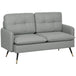 Linen Fabric 2 Seater Sofa 139cm Wide With Steel Legs - Velmora