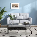 Linen Fabric 2 Seater Sofa 140cm Wide With Wooden Legs - Velmora