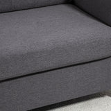 Linen Fabric 2 Seater Sofa 141cm Wide With Wooden Legs - Velmora