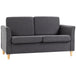 Linen Fabric 2 Seater Sofa 141cm Wide With Wooden Legs - Velmora