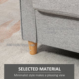 Linen Fabric 2 Seater Sofa 141cm Wide With Wooden Legs - Velmora