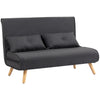 Linen Fabric 2 Seater Sofa Bed 120cm Wide With 2 Pillows - Velmora