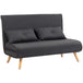 Linen Fabric 2 Seater Sofa Bed 120cm Wide With 2 Pillows - Velmora