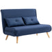 Linen Fabric 2 Seater Sofa Bed 120cm Wide With 2 Pillows - Velmora