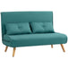 Linen Fabric 2 Seater Sofa Bed 120cm Wide With 2 Pillows - Velmora