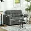Linen Fabric 2 Seater Sofa Bed 138.5cm Wide With 2 Pillows - Velmora